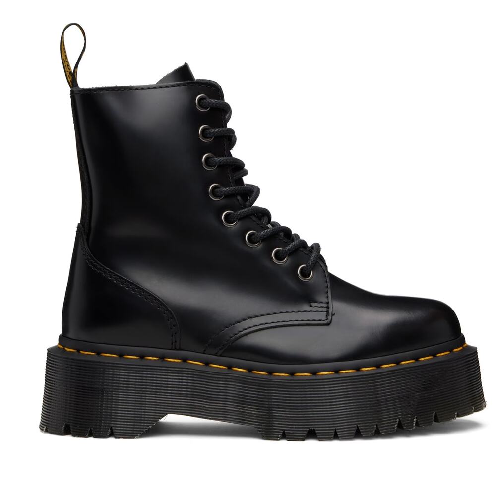 Dr. Martens Black Jadon Boot Smooth Leather Platform Boots